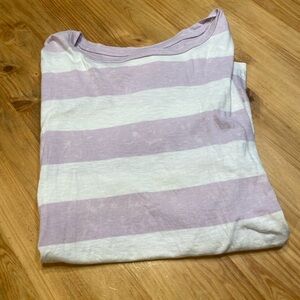 American Eagle Striped Lavender and White Top